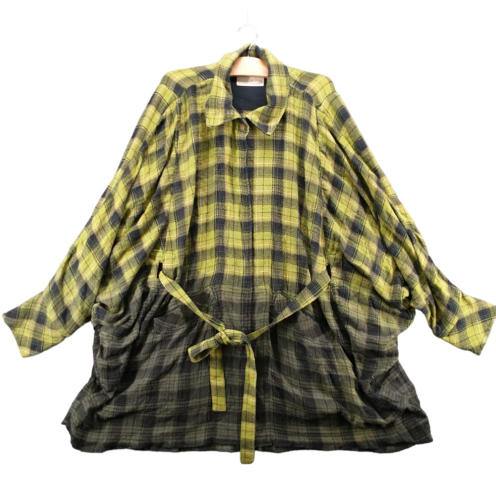 We The Free Yellow Green Plaid Button Down Shirt Jacket